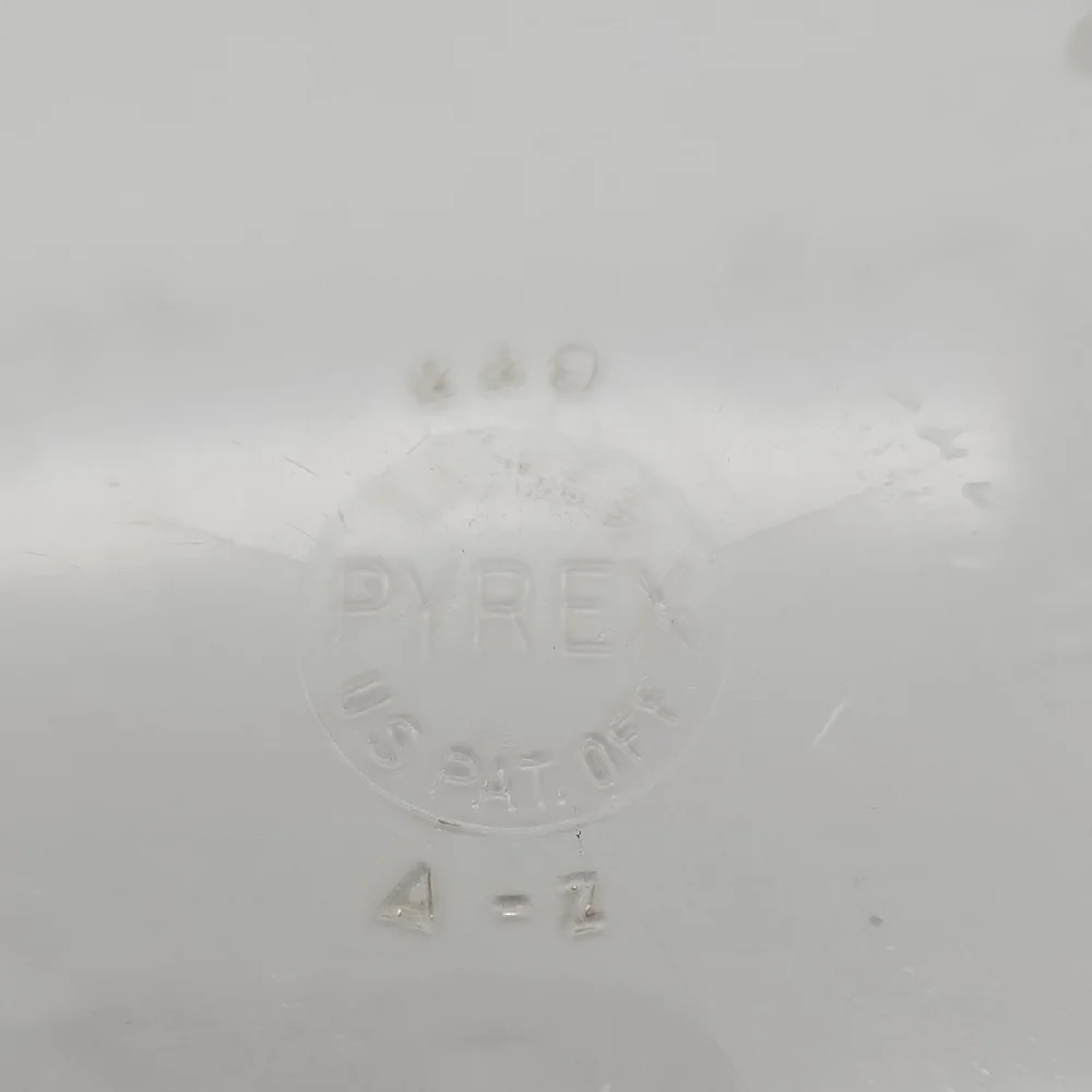 Pyrex Glass Pie Dish with Embossed Logo